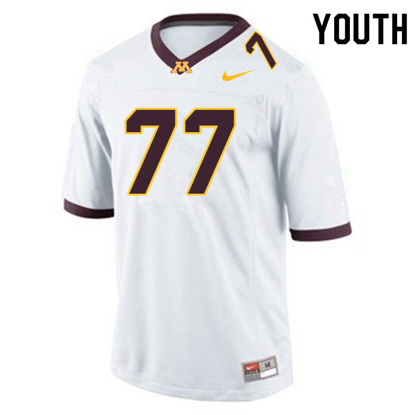 Youth #77 Blaise Andries Minnesota Golden Gophers College Football Jerseys Sale-White - Click Image to Close